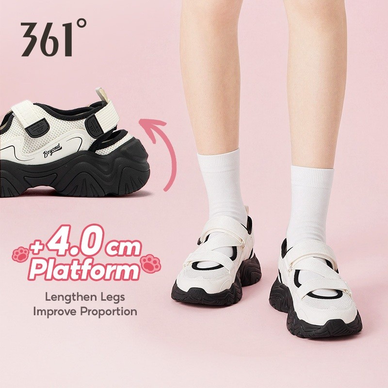 361° Dép Nữ Đế Xuồng Cao Cấp Tăng Chiều Cao 5Cm Dáng Đẹp Khóa Dán Tiện Lợi Phong Cách Hàn Quốc