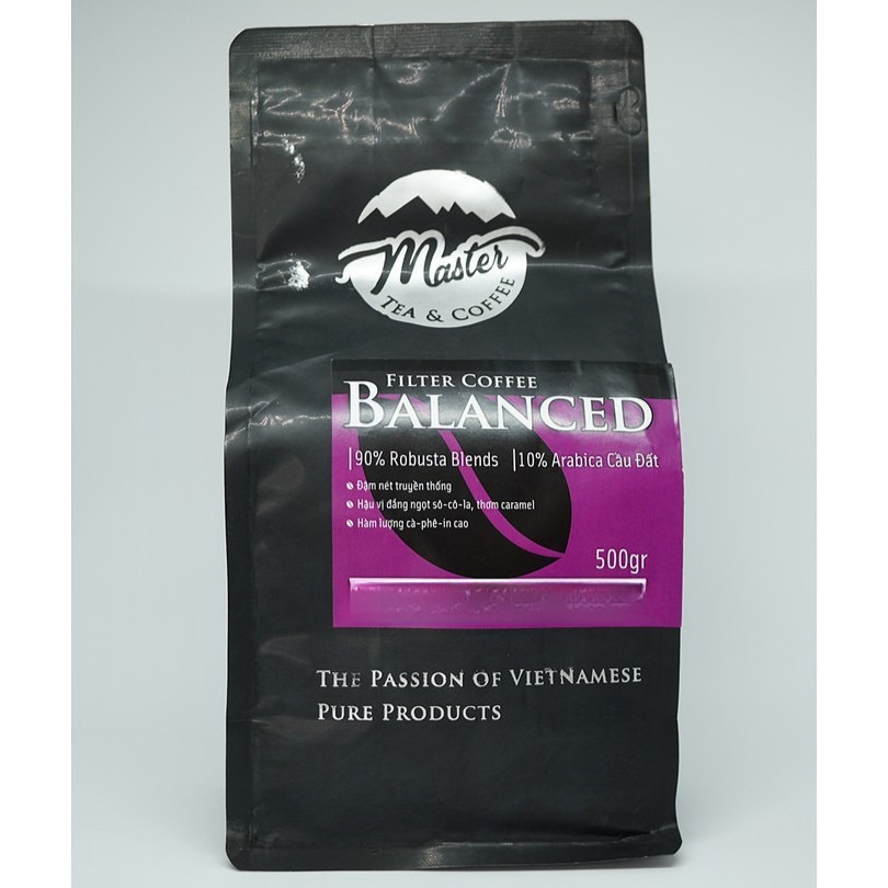 Cà Phê Bột Nguyên Chất Pha Phin Master Balanced 500G Sự Kết Hợp Giữa 90% Robusta Blend Và 10% Arabica Cầu Đất