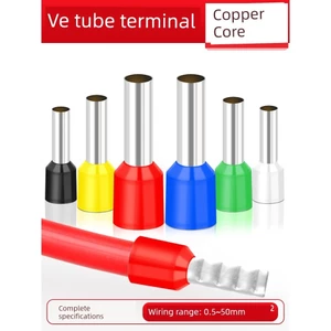 Đầu cuối ống Loại chốt Thiết bị đầu cuối cách nhiệt Pin uốn ống đồng VE0508 / E1008 Thiết bị đầu cuối ép lạnh phong cách Châu Âu