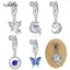 AqToCna Giả Bụng Nhẫn Dangling Rốn Nữ Bướm Trái Tim Mặt Trăng Tòn Ten Kẹp Trên Bụng Nút Nhẫn Không Xuyên Trang Sức AqToCna