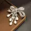 PNPIA- Sang Trọng Zircon Ngọc Trai Nơ sel Trâm Cài Thời Trang Cho Nữ Sáng Tạo Handmade Phù Hợp Với Corsage Chân Quần Áo Phụ Kiện Quà Tặng
