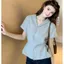 Áo sơ mi ngắn tay sọc hẹp thiết kế Sense Mùa hè 2026 Phong cách mới Thời trang thời trang Pháp Petty Bourgeoisie Chic Top