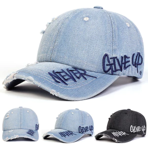 Mũ Phong Cách Mỹ Rửa Mũ Bóng Chày Denim Nữ Xuân Thu Phong Cách Mới Vành Rộng Thể Hiện Mặt Chữ Nhỏ Mũ Mặc Đường Phố Độc Đáo