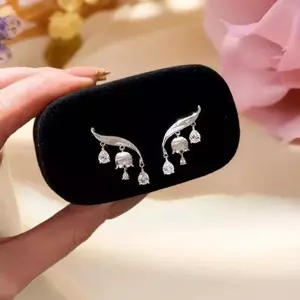 PNPIA- Nữ Thanh Lịch Hoa Bông Tai Chải Tươi Lily Của Thung Lũng Bông Tai Giọt Nước Kim Cương Bông Tai Trang Sức Quà Tặng