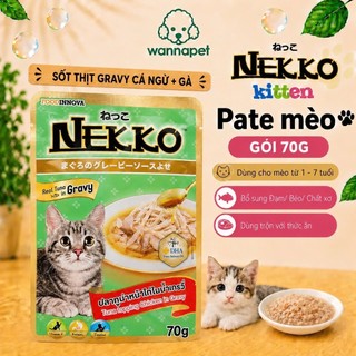 [Combo 48 Gói] Pate Nekko 70g Đủ Vị Cho Mèo Giàu Đạm Dễ Tiêu Hóa Thức Ăn Ướt - Wanna Pet