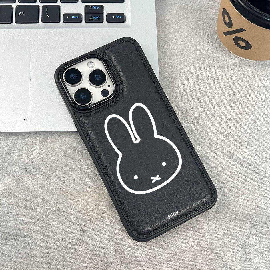 Ốp điện thoại iPhone họa tiết hình bóng Miffy tối giản cho iPhone 17/16 Pro Max/15/14/13/12/11