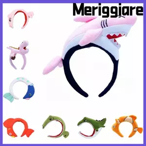 Băng đô khủng long MERIGGIARE, Băng đô tóc cá mập hoạt hình động vật, Phụ kiện tóc Cotton mới lạ Sự kiện biểu diễn