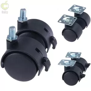 ROLY 4 Bánh Xoay, 1 / 1.5inch Có Phanh Đồ Nội Thất Bánh, Hoạt Động Im Lặng Chống Mài Mòn Chống Sốc Ghế Văn Phòng Bánh Cho Nội Thất Ghế Văn Phòng Vali Xe Đẩy