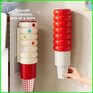 YB2 Máy phân phối cốc dùng một lần Không cần khoan Giá đỡ cốc giấy treo tường cho máy phân phối nước Giá lưu trữ tại nhà