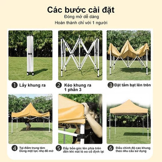 Nhà Bạt Di Động Gấp Gọn ;dùng ngoài chợ, lều di động,Che Nắng Mưa Ngoài Trời