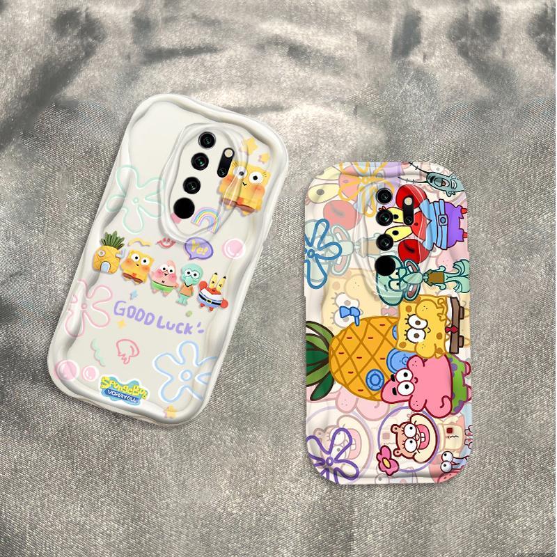 Thích hợp cho Redmi 9 POCO M2 Note 8 Pro 3D Art TPU mềm SpongeBob SquarePants Vỏ điện thoại chống sốc