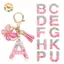 CANAMEK A-Z Dreamy Sequin Chữ Cái Móc Khóa Cho Nữ sel Bướm Mặt Dây Chuyền Ban Đầu Móc Khóa Ví Treo Túi Quyến Rũ Móc Chìa Khóa Xe CSF