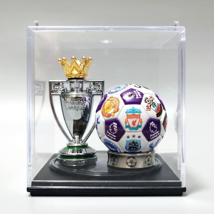 Premier Cup Bóng Đá Vàng Khởi Động Cúp Hộp Hiển Thị Quạt Bóng Đá Sinh Nhật Máy Tính Để Bàn Đội Bóng Đá Câu Lạc Bộ Logo Ký Bàn Trang Trí