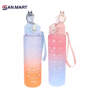 AN.MART 900ML Chai Nước Thể Thao Chai Chống Rò Rỉ Uống Du Lịch Ngoài Trời Chai Nước Di Động Tập Gym Thể Dục Bình VN