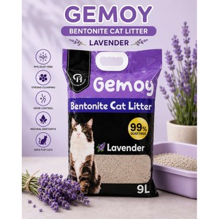 [Combo 3 Bao 11kg] Cát Mèo GEMOY Bentonite 9L 3.5kg Ít Bụi 99% Vón Cục Nhanh Khử Mùi - Wanna Pet
