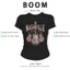 BOOM Áo Baby Tee Nữ Cotton Ôm Body-Áo Thun Ngắn Tay Y2K In Hình PhongCách Mùa Hè, Cổ Tròn Hàng Đầucách hàn quốc phong092