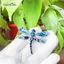 AqToCna Chuồn Chuồn Kim Cương Giả Thổ Cẩm Trang Sức Vintage Pha Lê Thổ Cẩm Pin Phụ Kiện AqToCna