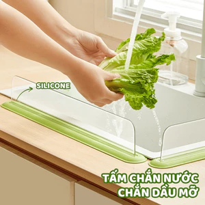 Tấm Chắn Nước Trong Suốt Silicon Dùng Cho Bồn Rửa Bát Bàn Bếp Ngăn Bắn Nước Dầu Mỡ