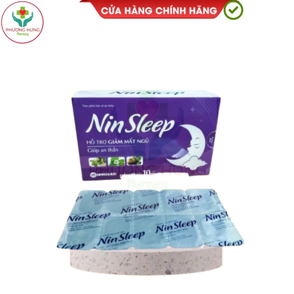 Nin Sleep (Ninsleep) Của Nam Dược Giúp An Thần, Ngủ Ngon, Giảm Mất Ngủ - Hộp 50 Viên