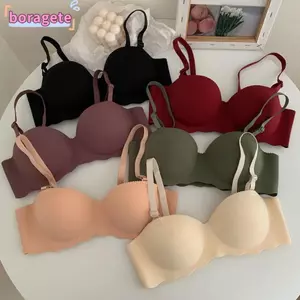 Áo ngực liền mạch BORAGETE, Áo ngực đẩy màu kẹo chống chảy xệ, Áo ngực nâng ngực thoải mái có thể điều chỉnh độ mịn lưng cho nữ