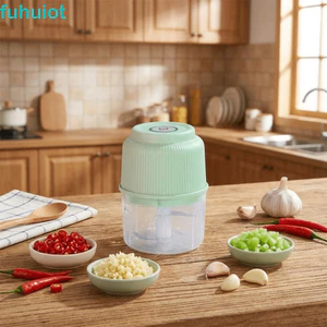 Máy Xay Thịt Mini FUHUIOT, Máy Nghiền Tỏi Điện Sạc Có Thể Tháo Rời, Tiện Ích Nhà Bếp Máy Xay Rau Không Dây Trong Suốt Dễ Dàng Làm Sạch