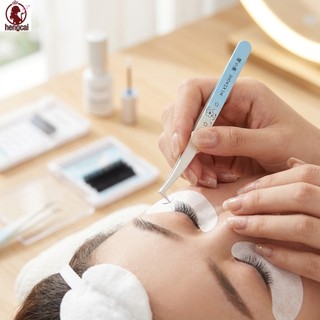 Nhíp có độ chính xác cao Đầu cong bằng thép không gỉ có tay cầm đầy màu sắc để làm móng tay nối mi