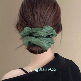 Dây buộc tóc nữ cao cấp phong cách Mori, scrunchy gạc retro, đuôi ngựa thấp, hoa, co giãn bền