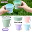 Cốc có thể thu vào BORAGETE, Cốc silicon có thể gập lại 200ml bằng silicon, Cốc nước thực tế có nắp Cốc uống nước di động Cắm trại