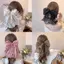 AqToCna Ruy Băng Thời Trang Ngọc Trai Nơ Tóc Cho Nữ Thanh Lịch Voan Nơ Đuôi Ngựa Kẹp Pin Nơ Barrette Ngọt Mũ Phụ Kiện AqToCna