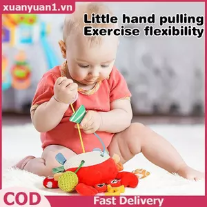 XUAN Giường Bé Treo Dây Rút Cổ Vũ Đồ Chơi Sơ Sinh Lục Lạc Kéo Dây Đồ Chơi Hoạt Hình Động Vật Đồ Chơi Montessori Giáo Dục Đồ Chơi Cho Bé VN