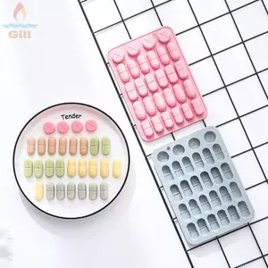 Khuôn Thuốc GILLL, 28 Khoang Thiết Kế Khuôn Silicon Hình Viên, Linh Hoạt Có Thể Tái Sử Dụng Khuôn Thuốc Khay Làm Kẹo Sô Cô La Thủ Công