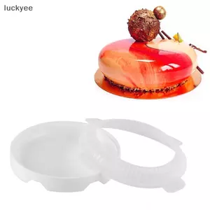 Luckyew 1 Bộ Khuôn Bánh Silicon Tròn Cho Mousses Kem Voan Bánh Nướng Chảo TQ