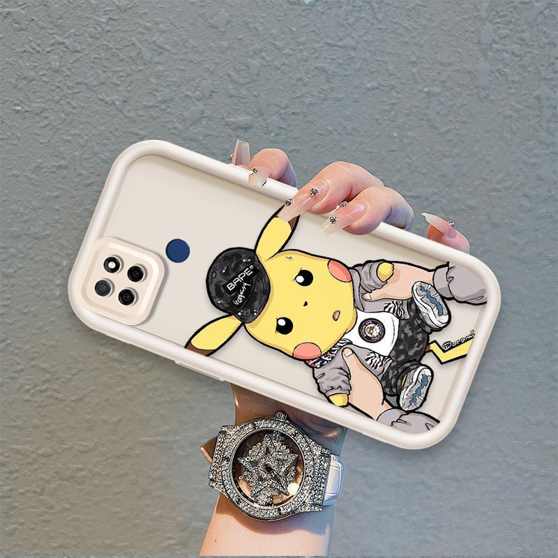 Áp dụng cho Realme C12 C25 C25S C21Y C25Y C15 Narzo 30A Narzo 20 Vỏ điện thoại mềm silicon hoạt hình TPU Pokémon Pikachu Angel Eye Ốp lưng chống sốc