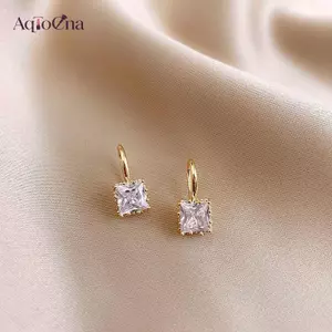 AqToCna 1 Cặp Bông Tai Tòn Pha Lê Hình Học Cao Cấp Cho Nữ Phong Cách Hàn Quốc Trang Sức Thời Trang Nhẹ Bông Tai Sang Trọng Quà Tặng Tiệc AqToCna