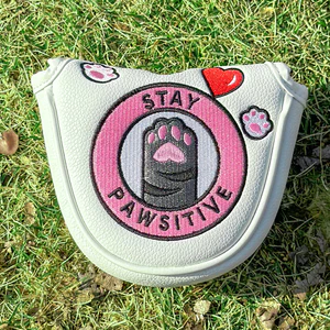Mèo Móng Vuốt Họa Tiết Hoạt Hình Golf Putter Bao Từ Tính Mạnh Mẽ Hình Bán Nguyệt Putter Vỏ Bảo Vệ PUTT Câu Lạc Bộ Golf