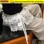 SNUGHOUSE Ren Mini Váy, Y2K Dạo Phố Bông Tai Kẹp Ren Xù Váy, Xuyên Qua Thêu Hoa Ruched Váy Trang Trí Quần Jean