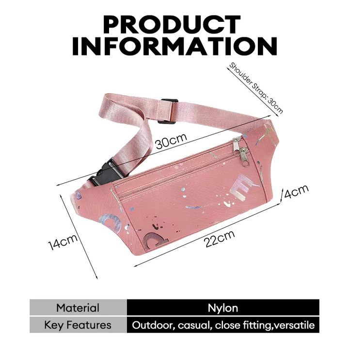 Women's Korean-Style Nylon Belt Bag – Multi-Pocket, Water-Resistant, for Travel – 3