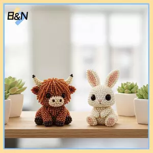 B & N Bộ vật liệu hình động vật đính cườm đầy màu sắc thủ công B & N Hoàn hảo cho trang trí máy tính để bàn tại nhà Quà tặng lý tưởng cho những người yêu thích thủ công.