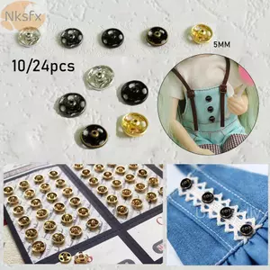NKSFX 10 / 24 Chiếc Mini Nút Bé Gái Dễ Thương Tặng Búp Bê Thu Nhỏ Thủ Công Quần Áo May Khóa