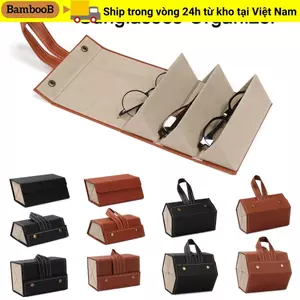 Hộp lưu trữ BAMBOOB Màn hình bằng da PU Giá đỡ kính mắt di động