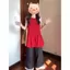 Phong cách Hàn Quốc Mùa hè Siêu đẹp Giảm tuổi Phong cách nụ hoa không tay màu đỏ chấm bi Váy Vest nữ hàng đầu