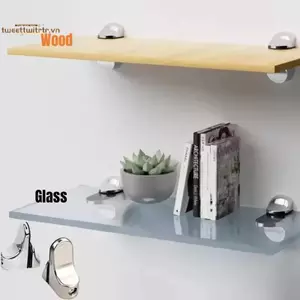 TRTR 2 Chiếc Kẹp Thủy Tinh Kim Loại Có Thể Điều Chỉnh Gỗ / Kệ Kính Braets Treo Tường Kẹp Nổi Chống Trơn Trượt Kệ Hỗ Trợ Kẹp Phân Vùng VN