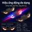 Đèn Mắt Quỷ Kính Sau Ô Tô Trang Trí Xe Thể Thao, Đèn LED Neon Thở 7 Chế Độ, Năng Lượng Mặt Trời Kèm Cổng Sạc Type-C