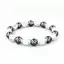 Vòng tay năng lượng Hematite màu trắng Unisex - Hạt trắng / đen bóng Miếng đệm bạc - Sự giàu có Sự thịnh vượng Thu hút thủ công