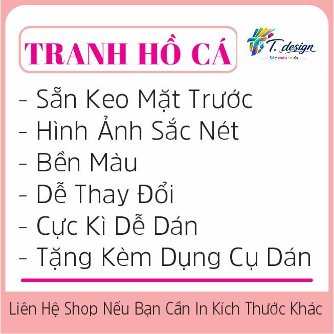 Tranh đáy dán hồ cá caro, Decal dán đáy hồ cá siêu nét, Kích thước theo yêu cầu