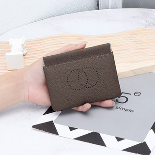 Tấm lót tự động Đóng ví đựng tiền xu da bò nguyên chất, Túi lưu trữ di động Mini dành cho nữ, Nhỏ tinh tế