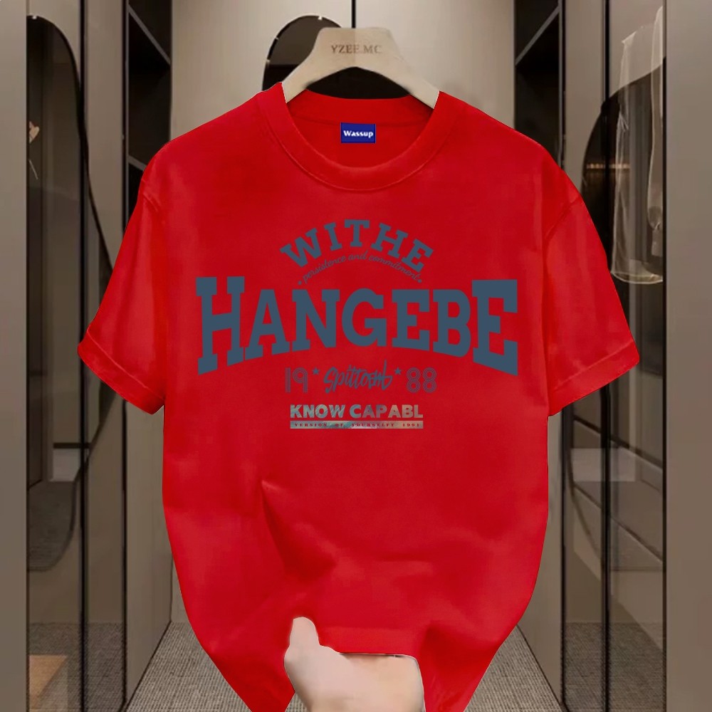 （Giao hàng 24h）Angela Retro alphabet-Áo thun nam mới! 100% cotton, thời trang, Unisex
