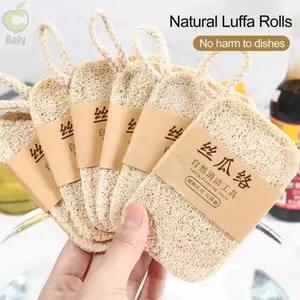 Vải rửa chén ROLY, Bàn chải rửa chén Loofah chống dính dễ lau chùi, Bàn chải làm sạch Loofah tự nhiên hai mặt khô nhanh bền bỉ