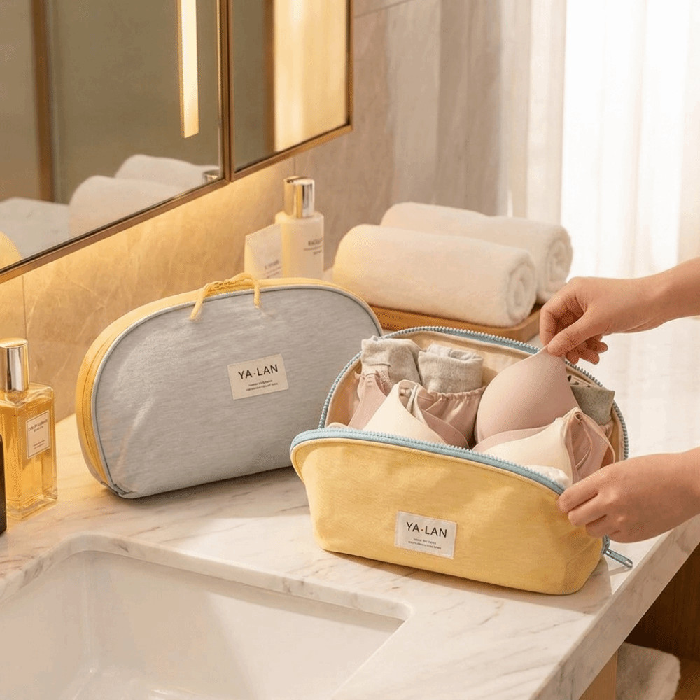 Túi sắp xếp đồ lót LACYES, túi lưu trữ áo ngực di động đa chức năng, thiết kế nhẹ gấp gọn cho quần áo thân mật
