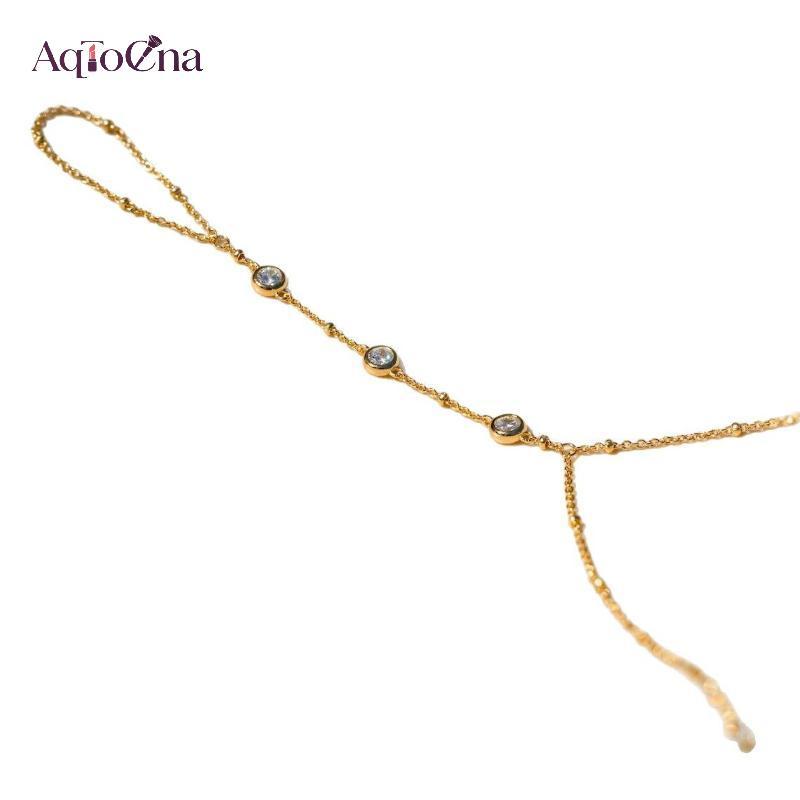 AqToCna Tối Giản Dây Xích Mỏng Kết Nối Vòng Tay Cho Nữ Nhiều Lớp Vintage Bóng Hạt Liên Kết Lắc Tay Đảng Trang Sức Thanh Lịch AqToCna